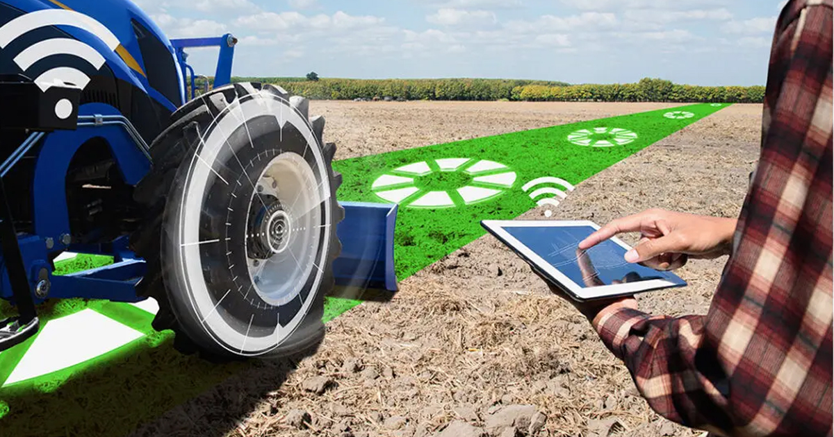 GPS-guided tractor and an automated seeding system