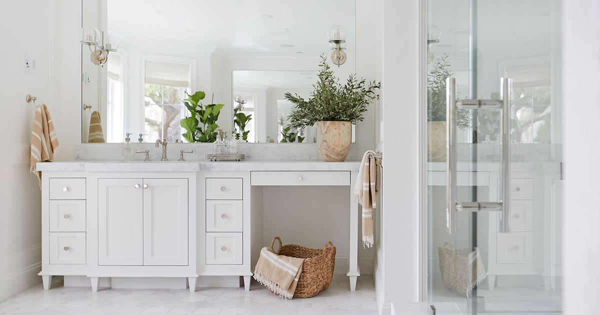 Cleaning Spills Immediately in white Vanity